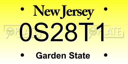 0S28T1 New Jersey License Plate
