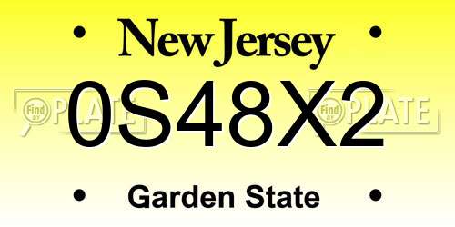 0S48X2 New Jersey License Plate