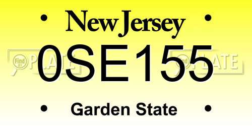 0SE155 New Jersey License Plate