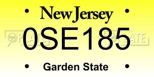 0SE185 New Jersey License Plate