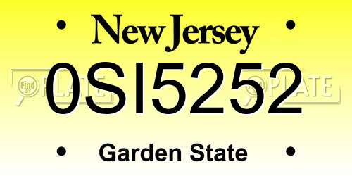 0SI5252 New Jersey License Plate