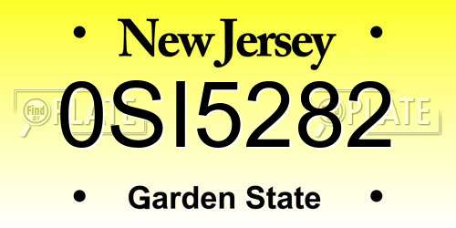 0SI5282 New Jersey License Plate