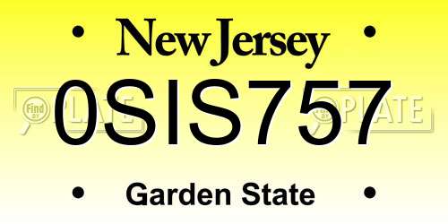 0SIS757 New Jersey License Plate