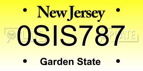 0SIS787 New Jersey License Plate