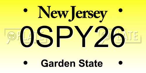 0SPY26 New Jersey License Plate