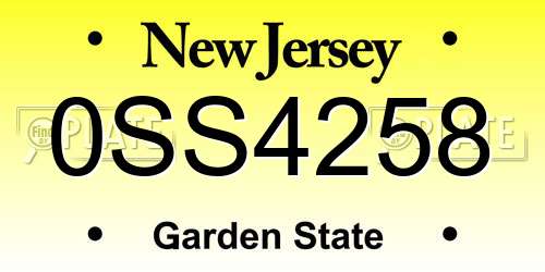 0SS4258 New Jersey License Plate