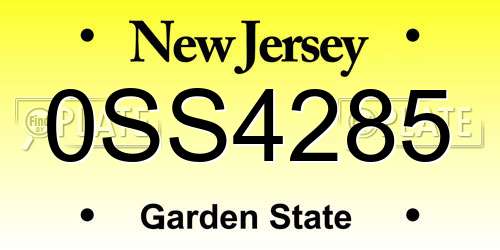 0SS4285 New Jersey License Plate