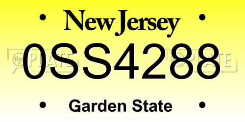 0SS4288 New Jersey License Plate