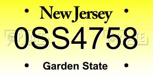0SS4758 New Jersey License Plate