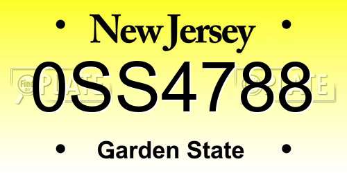 0SS4788 New Jersey License Plate