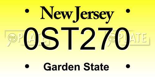0ST270 New Jersey License Plate