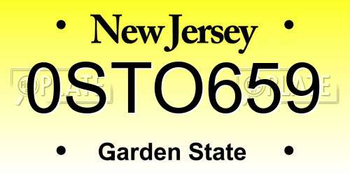 0STO659 New Jersey License Plate