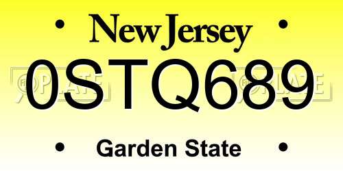 0STQ689 New Jersey License Plate