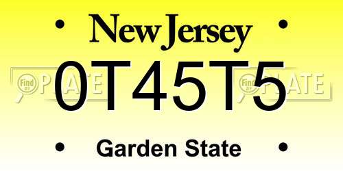 0T45T5 New Jersey License Plate