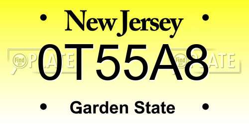 0T55A8 New Jersey License Plate
