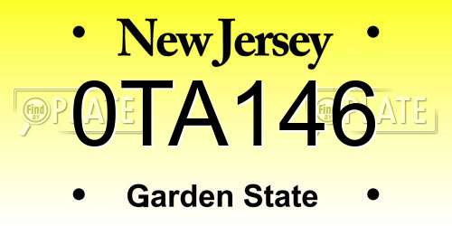 0TA146 New Jersey License Plate