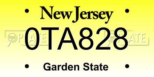 0TA828 New Jersey License Plate