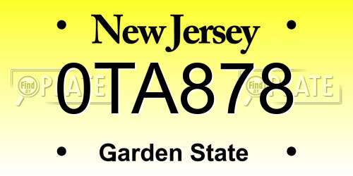 0TA878 New Jersey License Plate