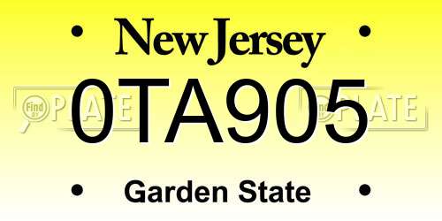 0TA905 New Jersey License Plate