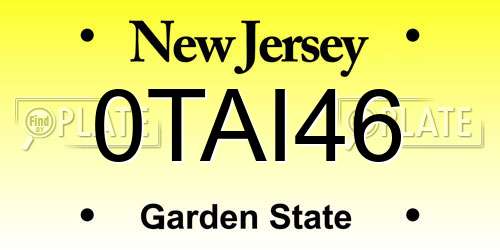 0TAI46 New Jersey License Plate