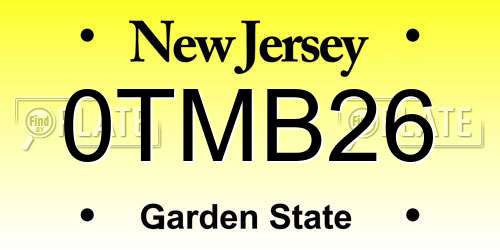 0TMB26 New Jersey License Plate