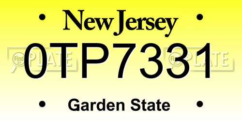 0TP7331 New Jersey License Plate