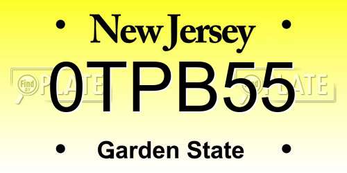 0TPB55 New Jersey License Plate