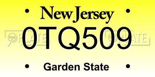 0TQ509 New Jersey License Plate