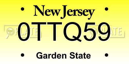 0TTQ59 New Jersey License Plate