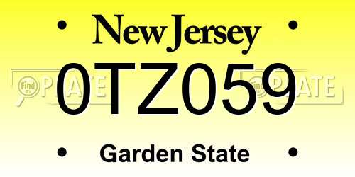 0TZ059 New Jersey License Plate