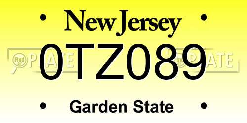 0TZ089 New Jersey License Plate