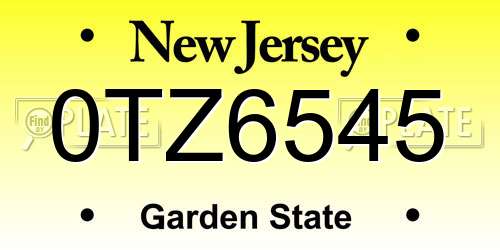 0TZ6545 New Jersey License Plate
