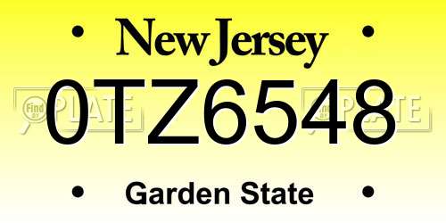 0TZ6548 New Jersey License Plate