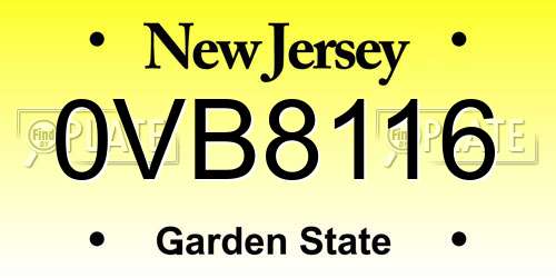 0VB8116 New Jersey License Plate