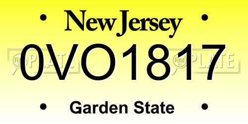 0VO1817 New Jersey License Plate