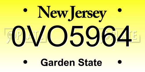 0VO5964 New Jersey License Plate