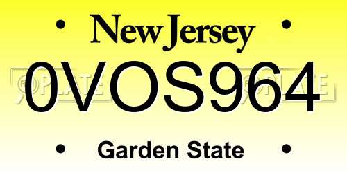 0VOS964 New Jersey License Plate