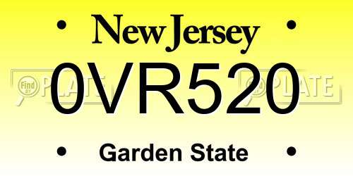 0VR520 New Jersey License Plate