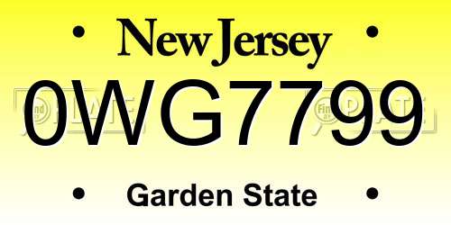0WG7799 New Jersey License Plate