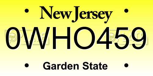 0WHO459 New Jersey License Plate