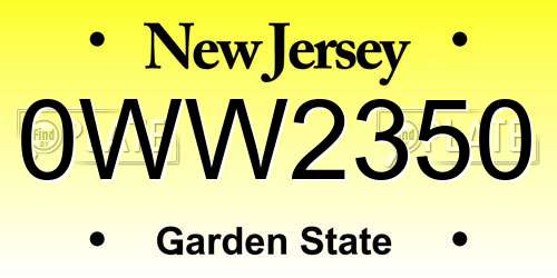 0WW2350 New Jersey License Plate