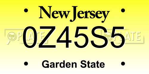 0Z45S5 New Jersey License Plate