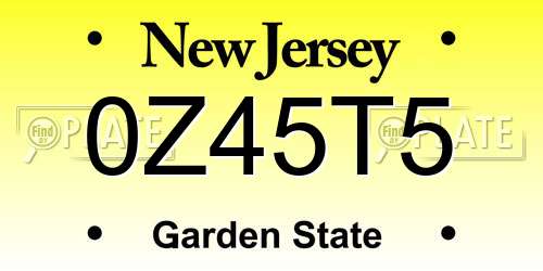 0Z45T5 New Jersey License Plate