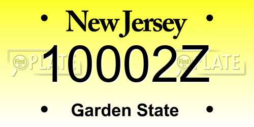 10002Z New Jersey License Plate