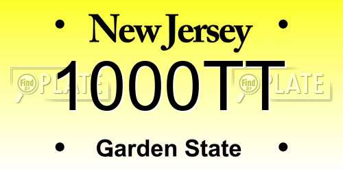1000TT New Jersey License Plate