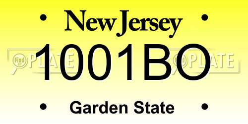 1001BO New Jersey License Plate