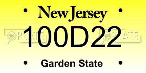 100D22 New Jersey License Plate