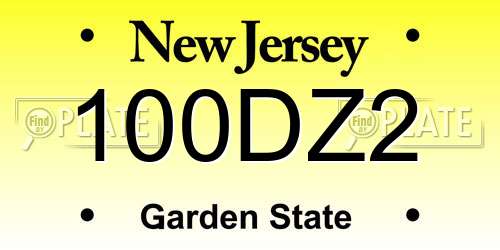 100DZ2 New Jersey License Plate