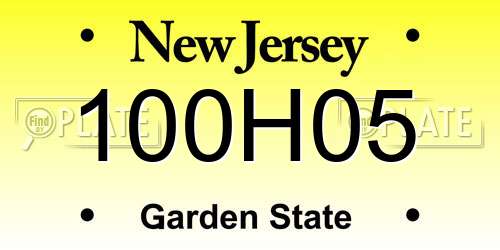 100H05 New Jersey License Plate