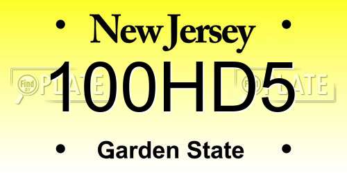 100HD5 New Jersey License Plate